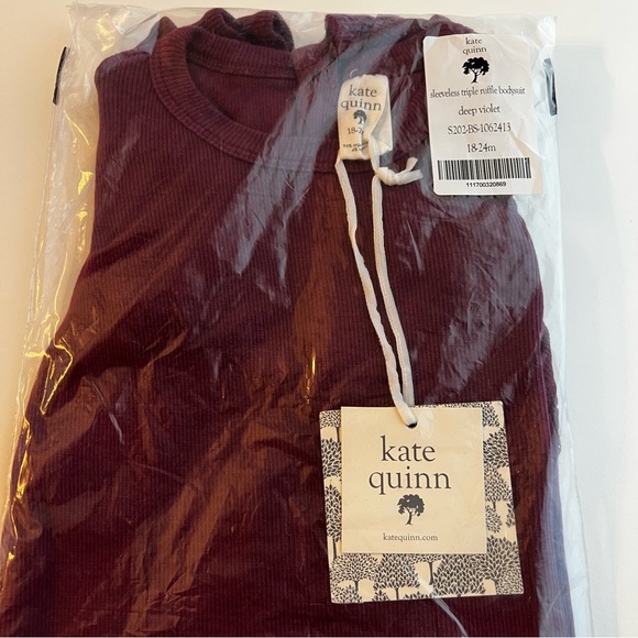 NWT Kate Quinn deep violet triple ruffle bodysuit size 18-24 months - Picture 11 of 11